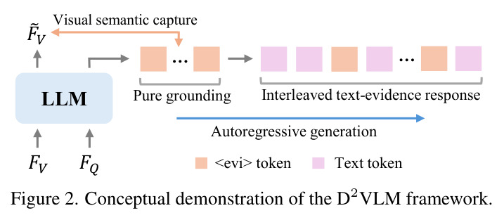 Conceptual demonstration of the D2VLM framework