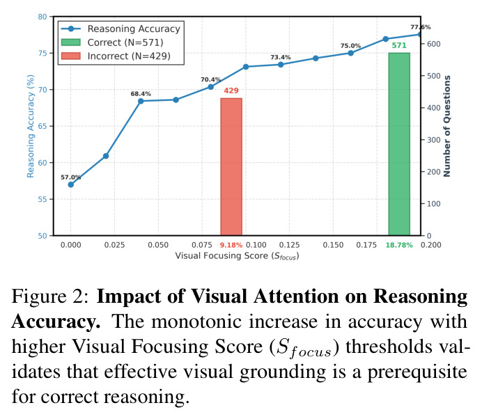 Impact of Visual Attention on Reasoning Accuracy