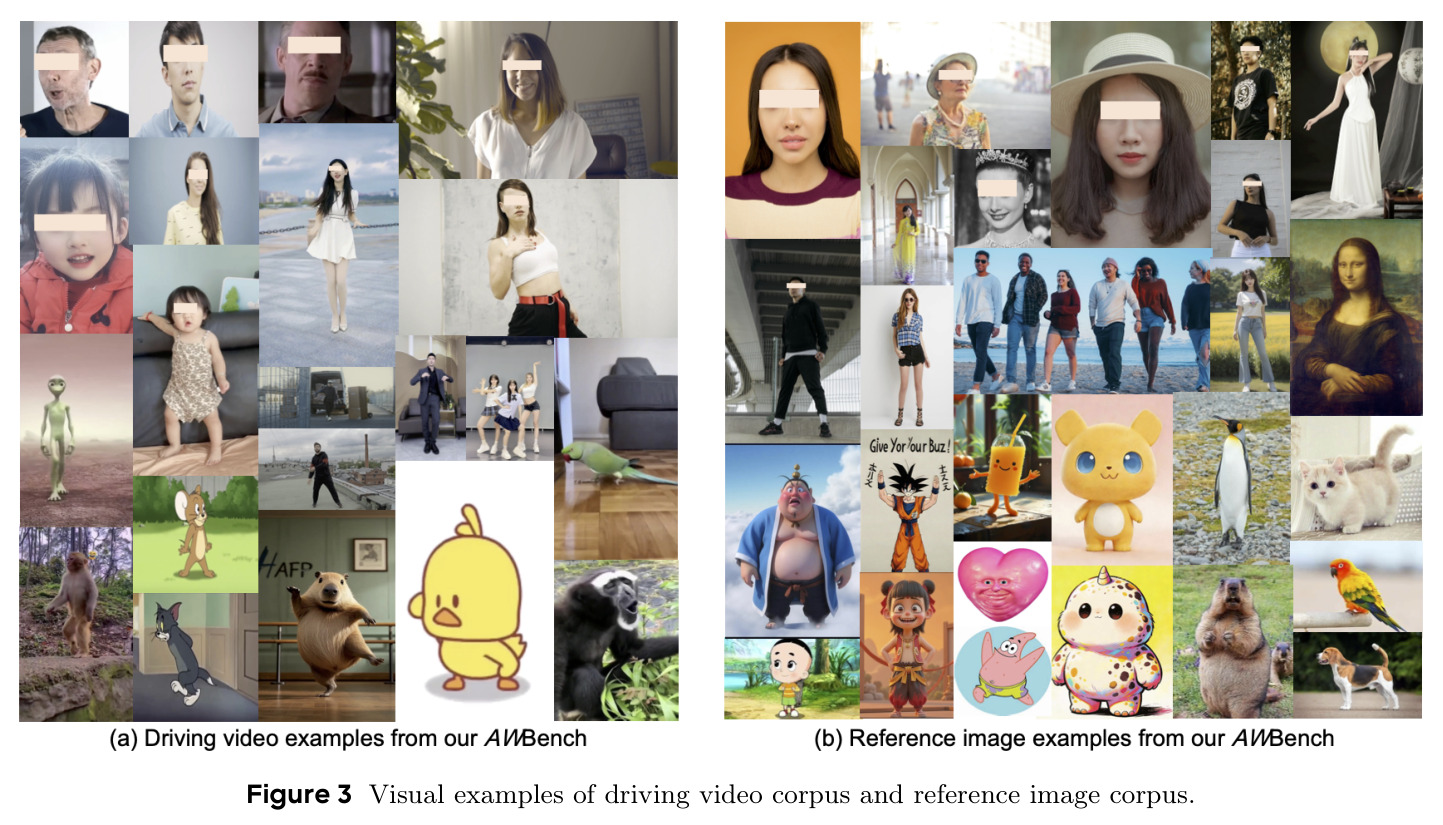 Visual examples of driving video corpus and reference image corpus.