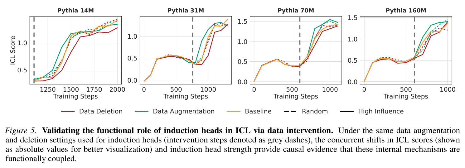 Validating the functional role of induction heads in ICL via data intervention