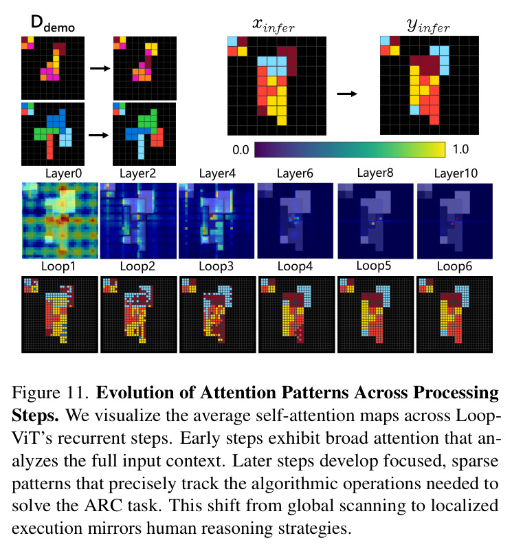 Evolution of Attention Patterns Across Processing Steps