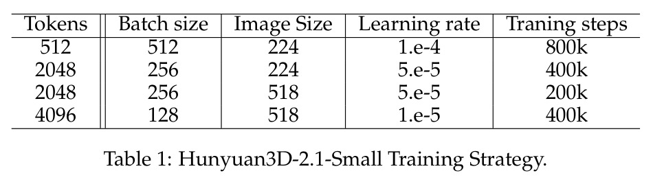 Hunyuan3D-2.1-Small训练策略