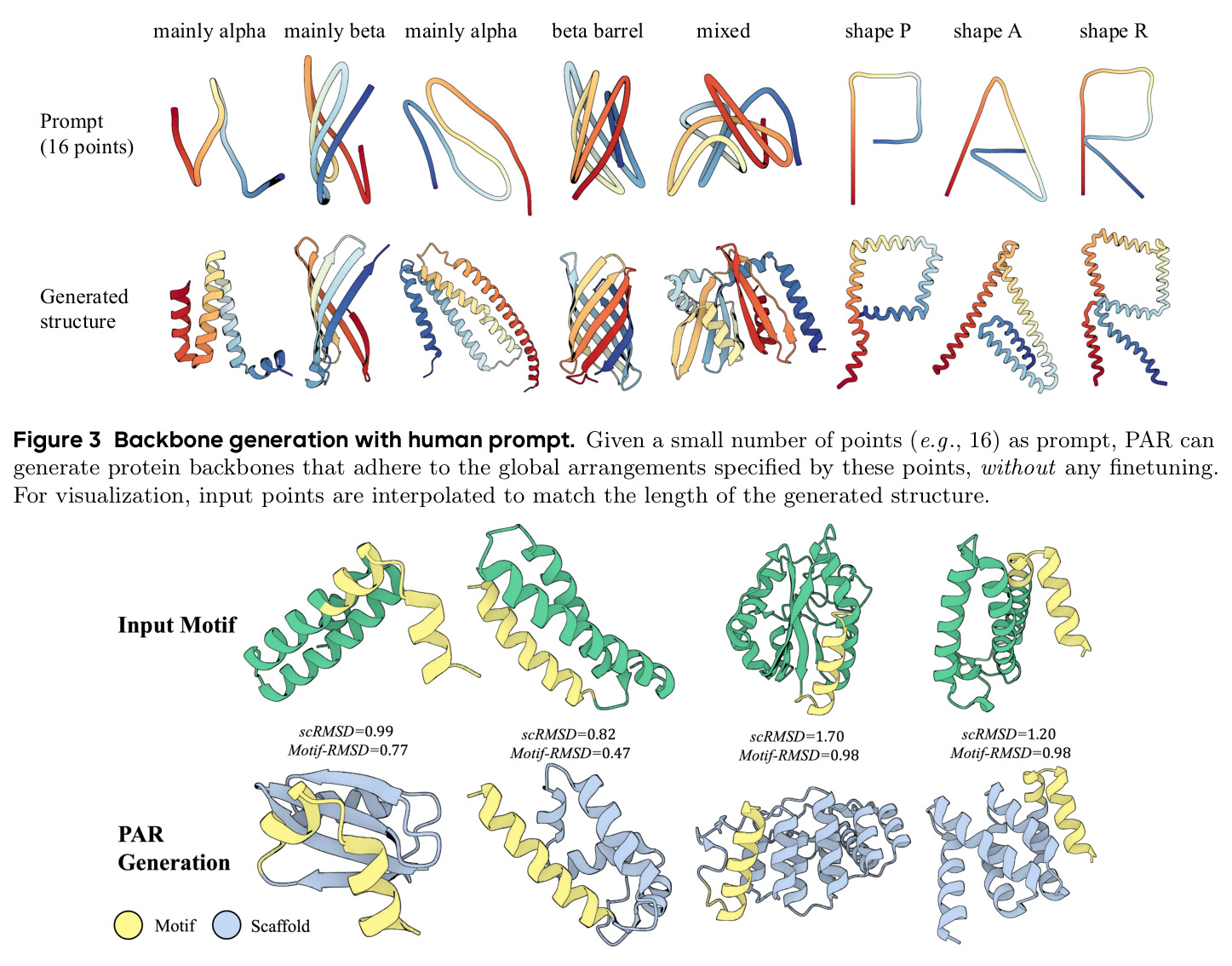Backbone generation with human prompt