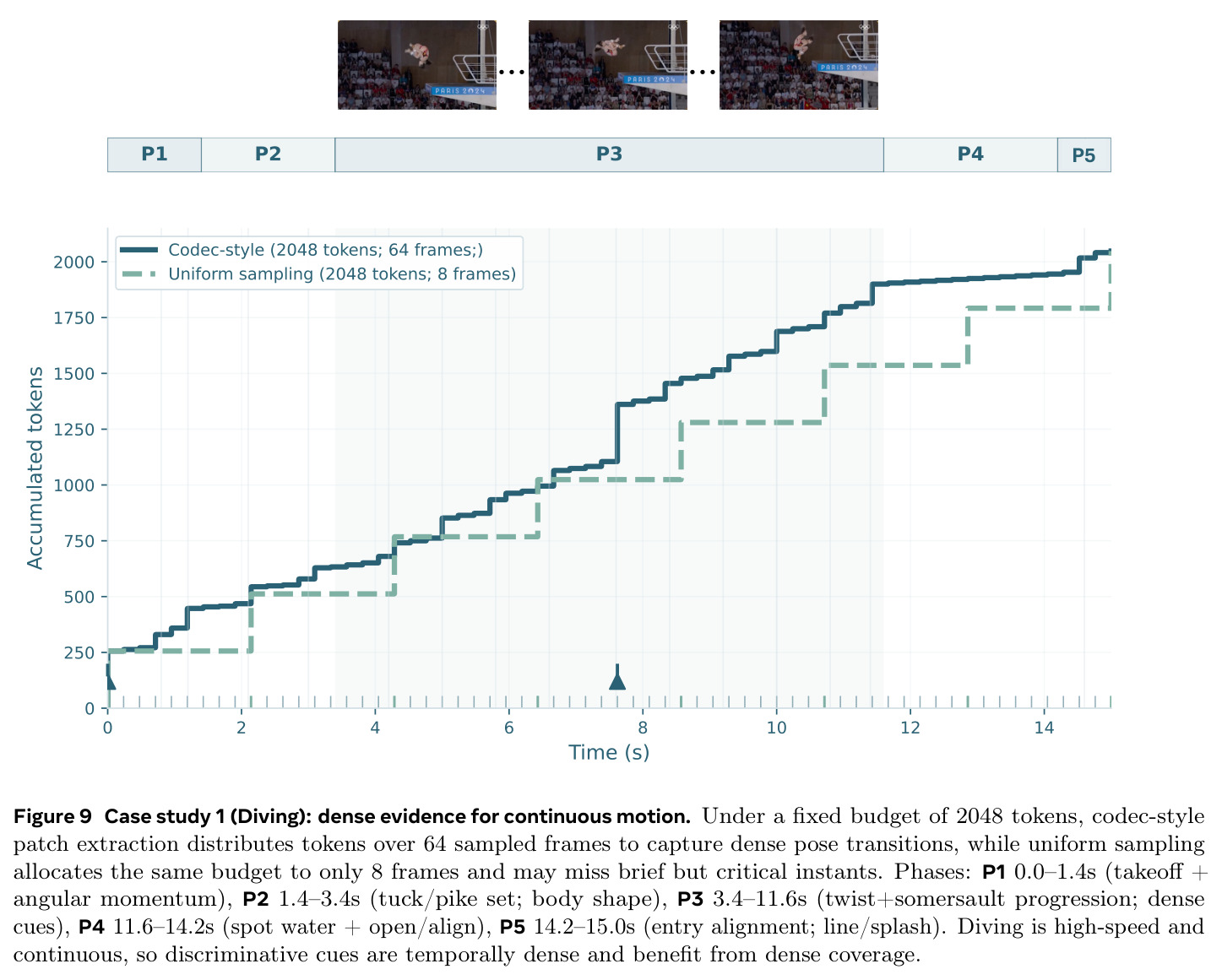 Case study 1 (Diving): dense evidence for continuous motion