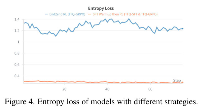 Entropy loss of models with different strategies
