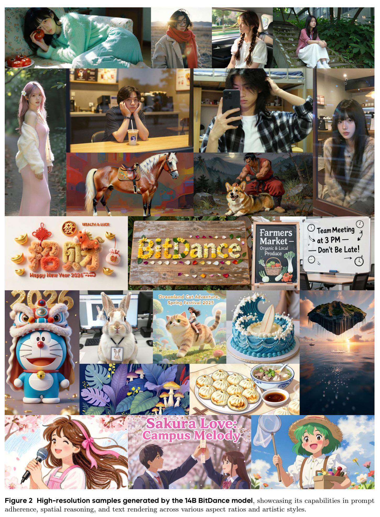 High-resolution samples generated by the 14B BitDance model