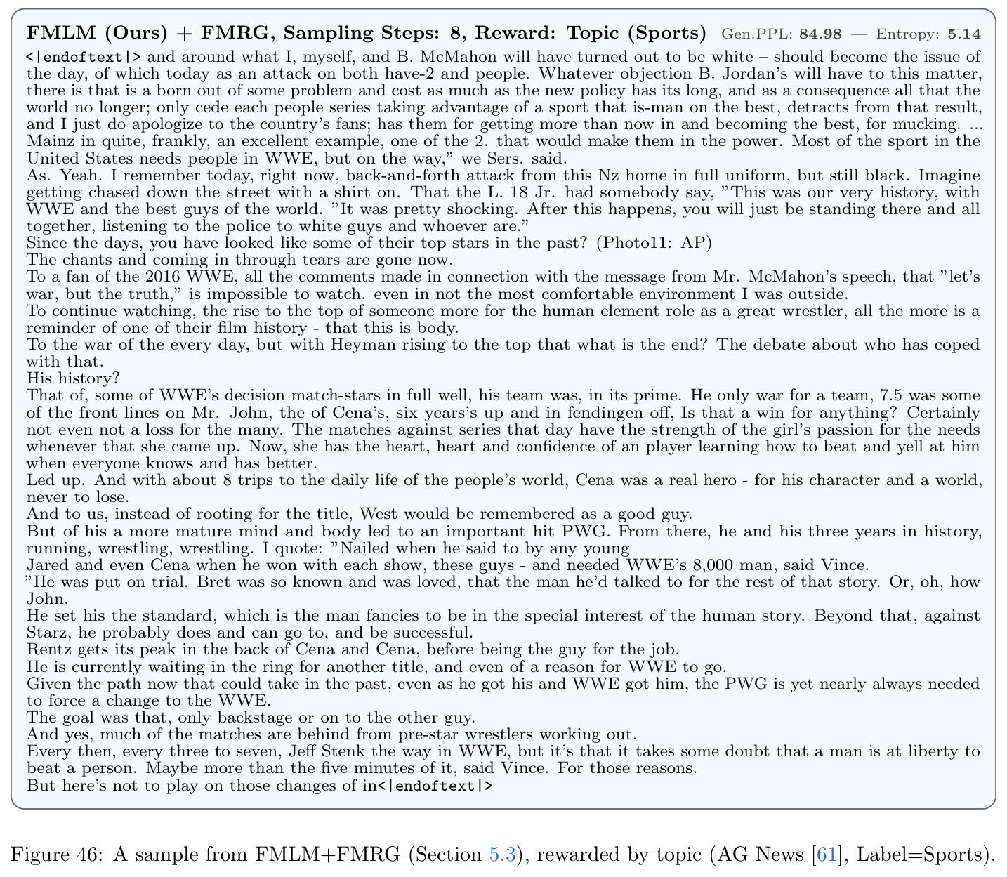 Valid one-step samples from FMLM conditioned on clues.