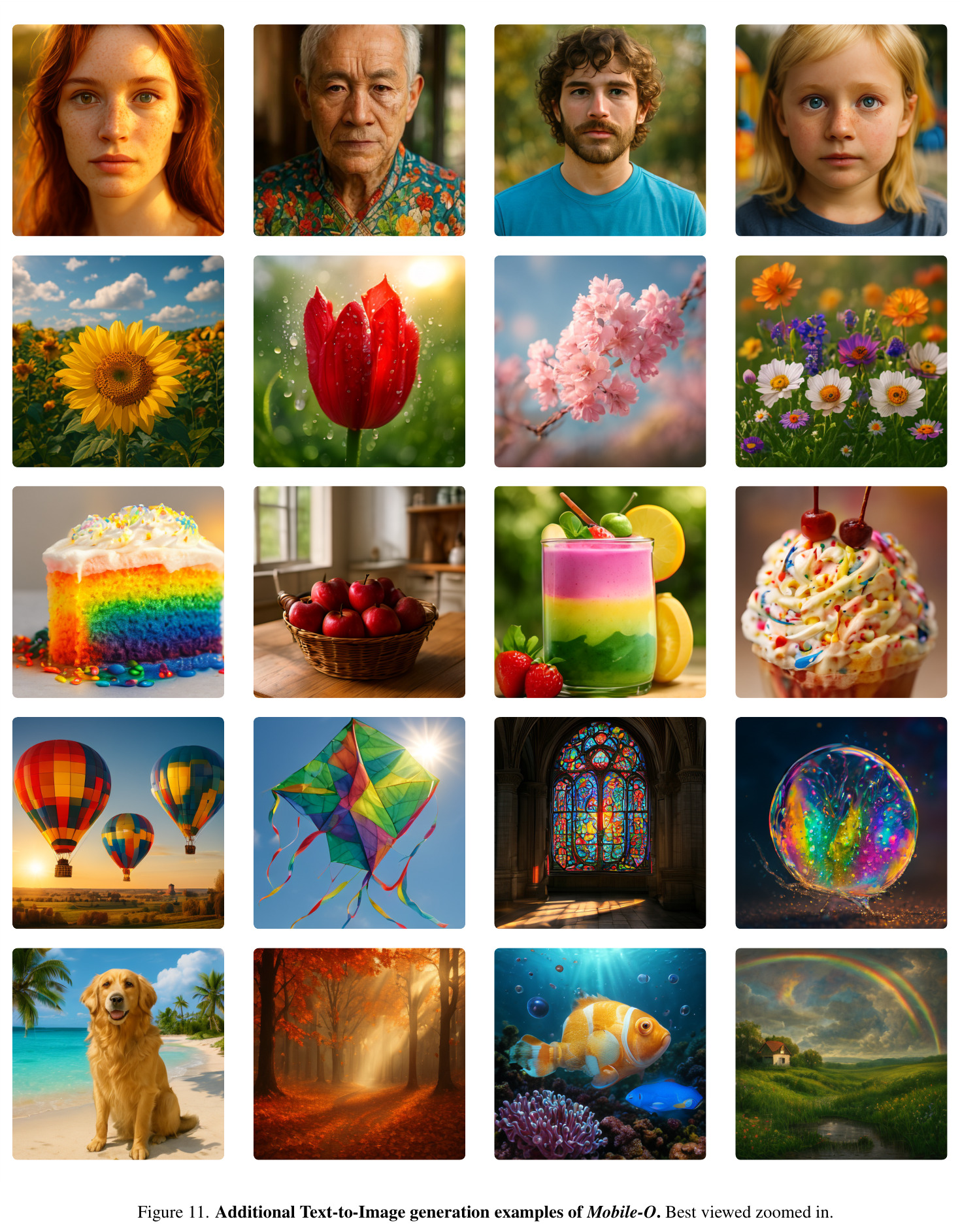 Additional Text-to-Image generation examples of Mobile-O