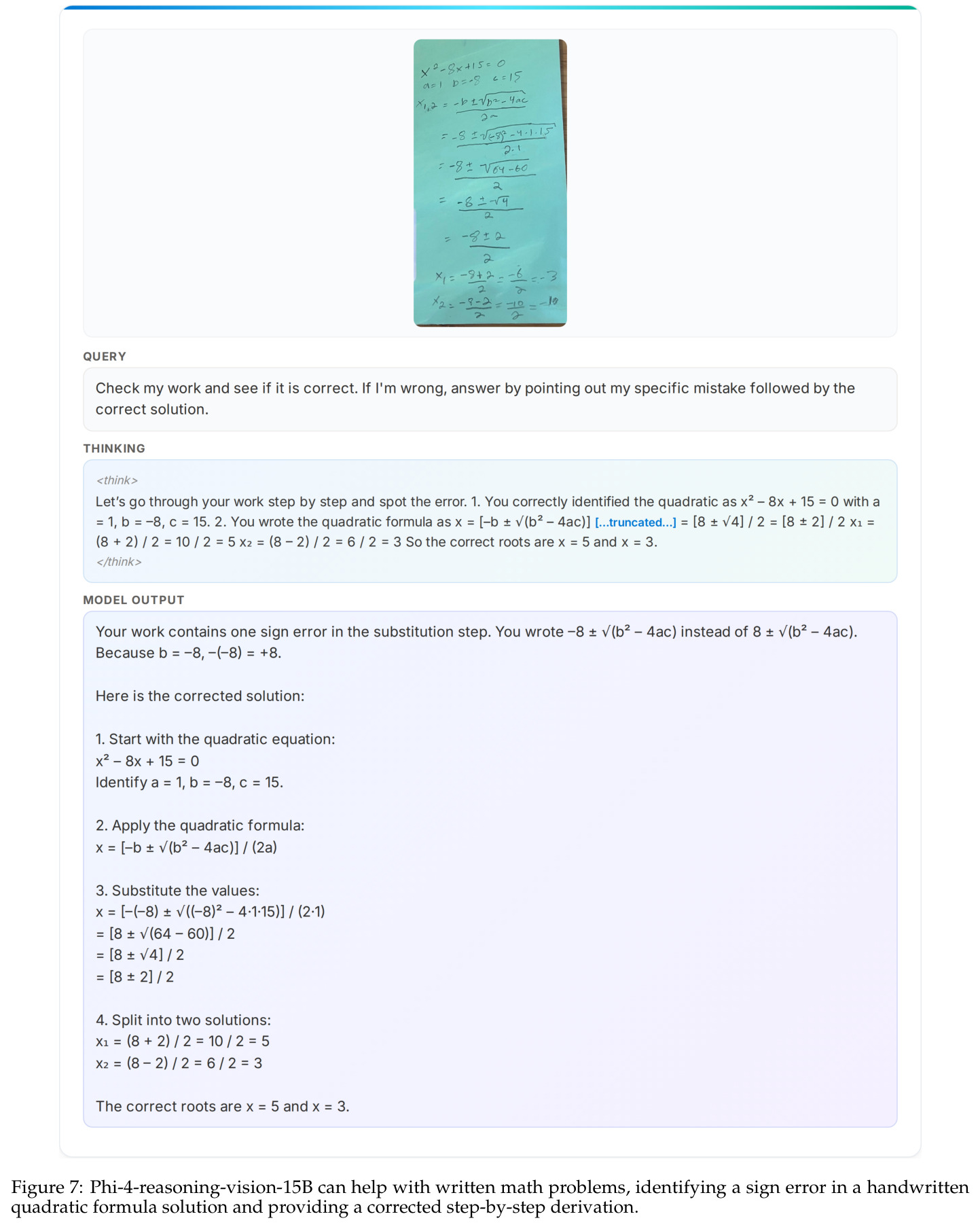 Phi-4-reasoning-vision-15B can help with written math problems