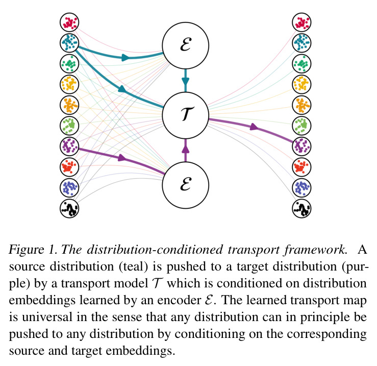 The distribution-conditioned transport framework.