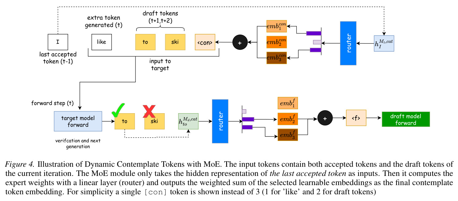 Illustration of Dynamic Contemplate Tokens with MoE