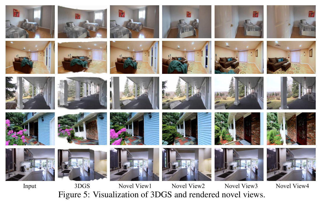 Visualization of 3DGS and rendered novel views