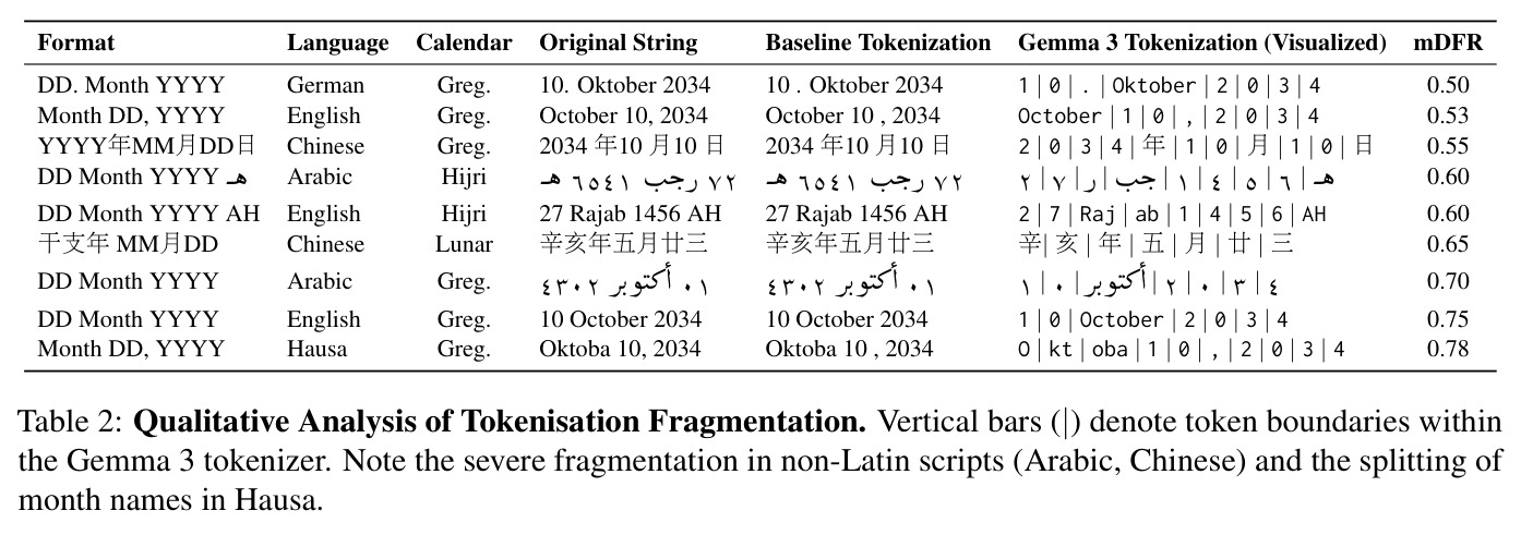 Qualitative Analysis of Tokenisation Fragmentation