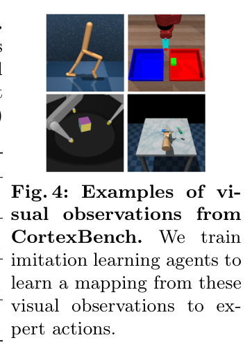 Examples of visual observations from CortexBench