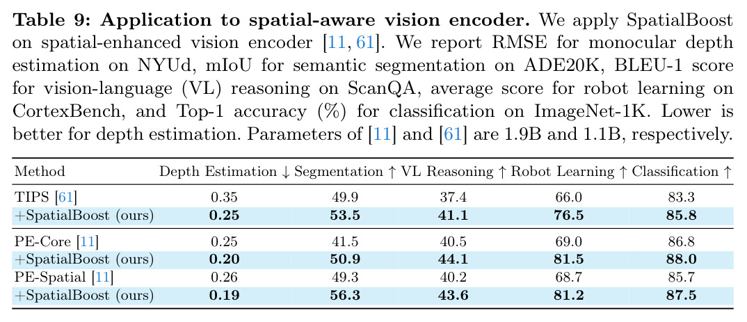 Application to spatial-aware vision encoder