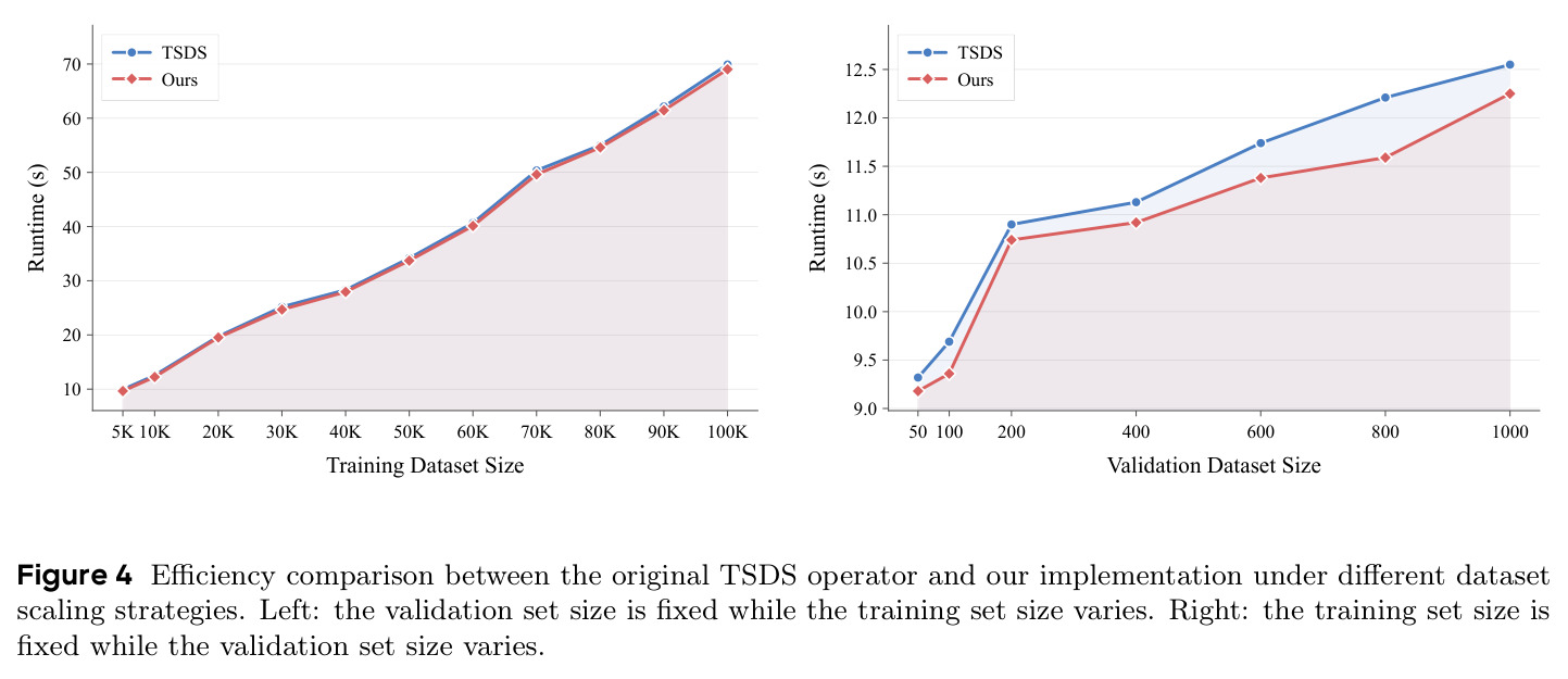 Efficiency comparison between the original TSDS operator and our implementation