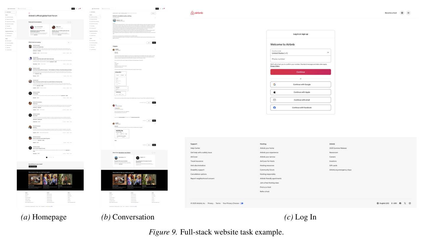 Comparison of task complexity metrics between Design2Code-Hard and Webpage tasks of Vision2Web.