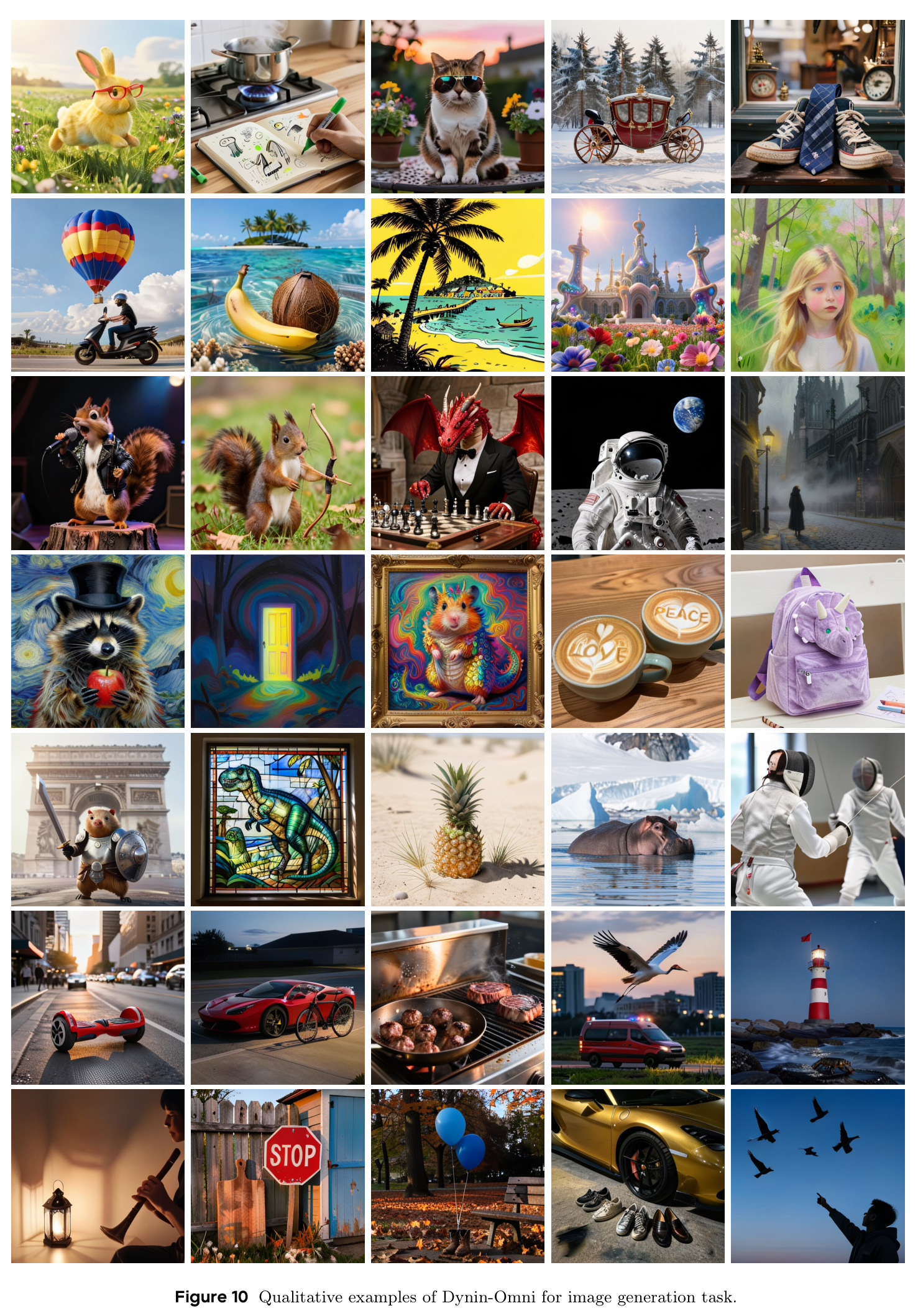 Qualitative examples of Dynin-Omni for image generation task.