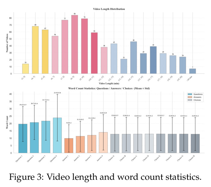 Video length and word count statistics.