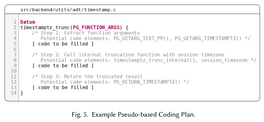Example Pseudo-based Coding Plan.