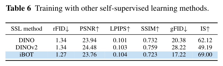 Training with other self-supervised learning methods