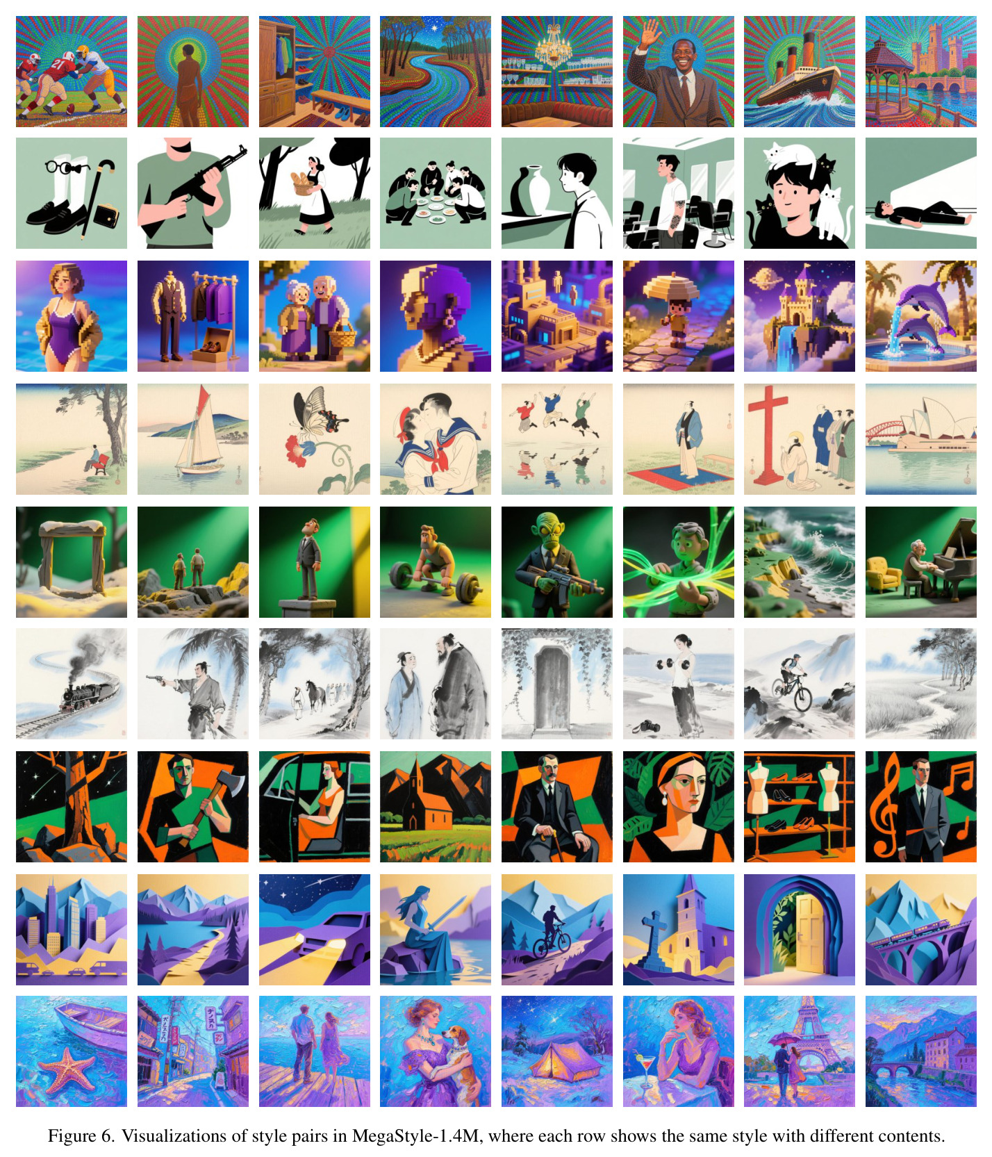 Distribution analysis of overall artistic styles in the style prompts.
