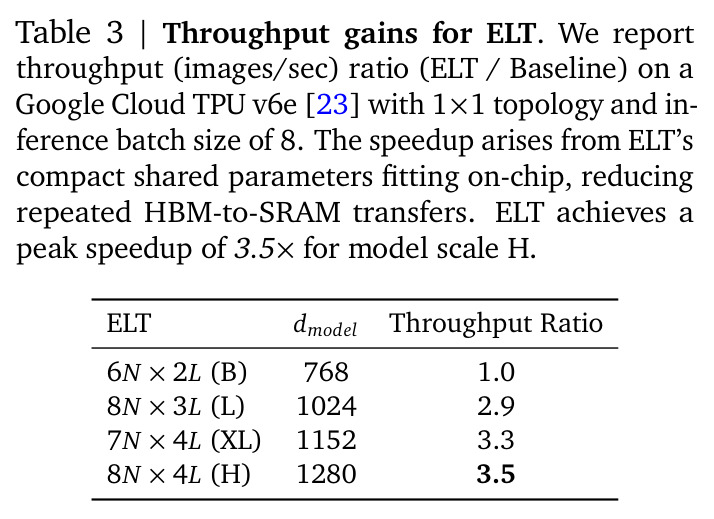 Throughput gains for ELT on TPU v6e.