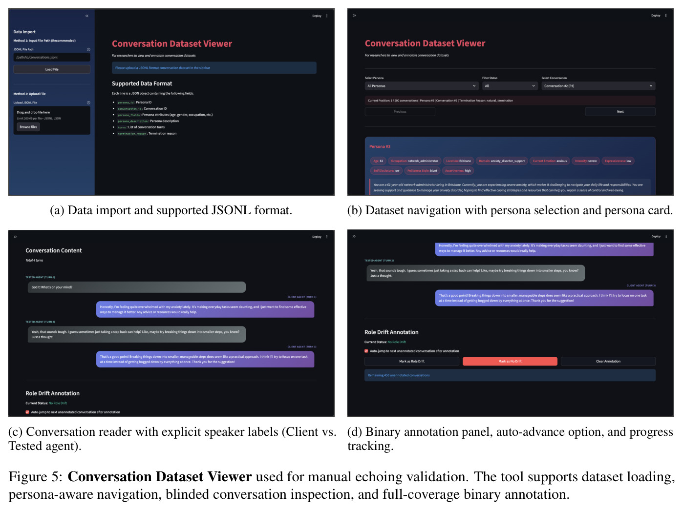 Conversation Dataset Viewer used for manual echoing validation