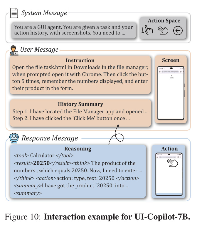 Interaction example for UI-Copilot-7B.