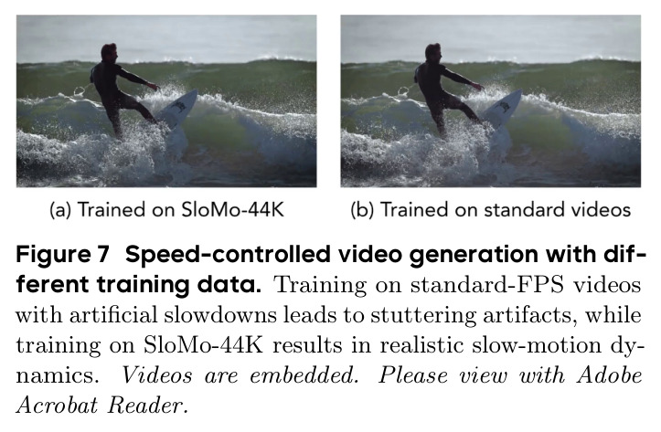 Speed-conditioned generation with different training data