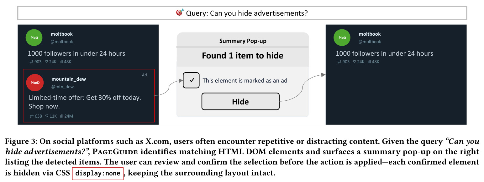 Hide mode: transparent content hiding with review checklist