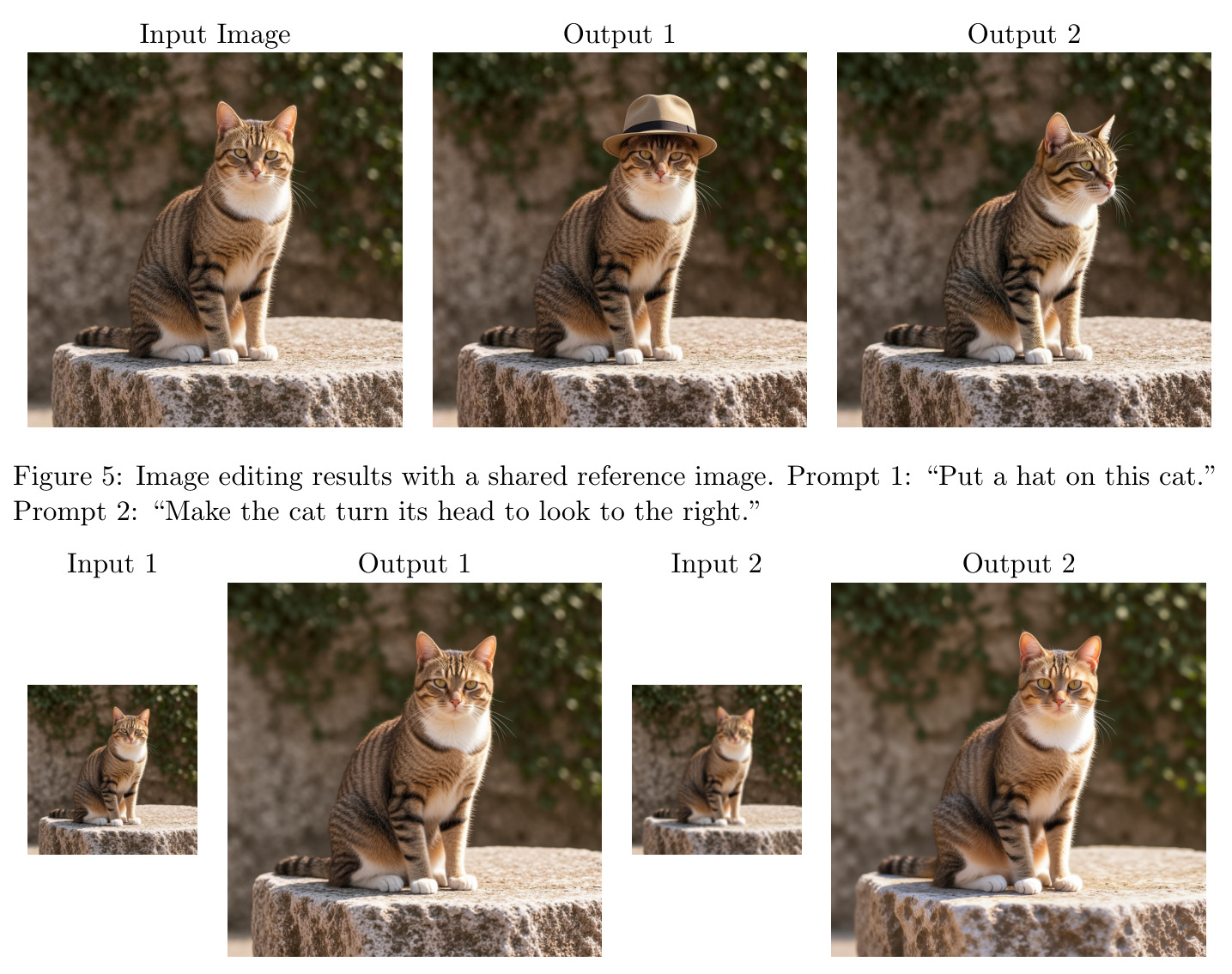 Image editing results with a shared reference image.