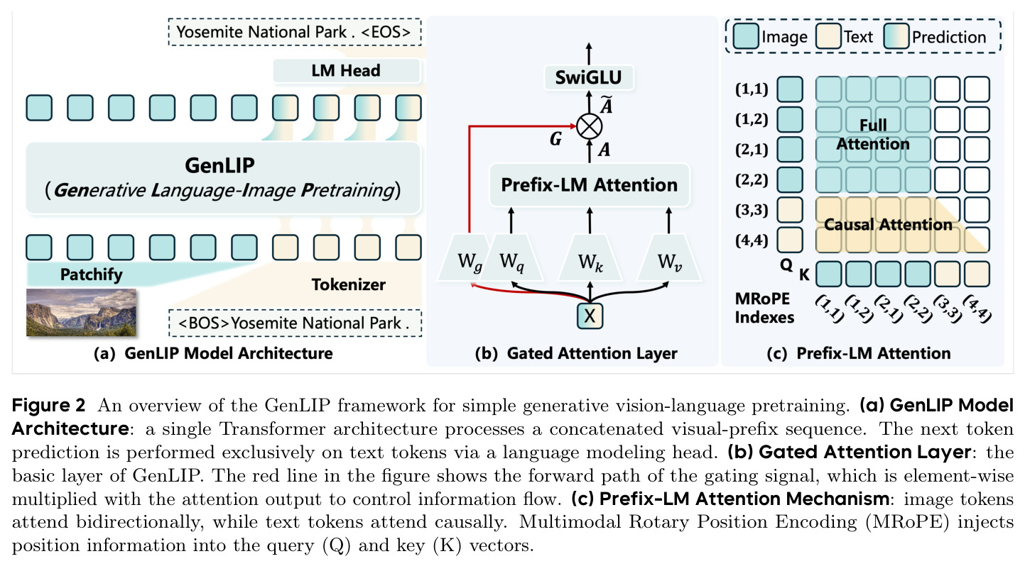 An overview of the GenLIP framework for simple generative vision-language pretraining