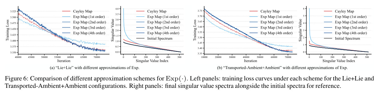 Comparison of different approximation schemes for Exp(·)