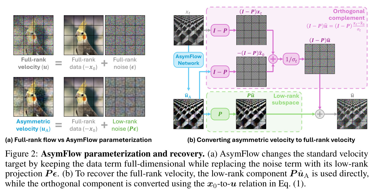 AsymFlow parameterization and recovery.
