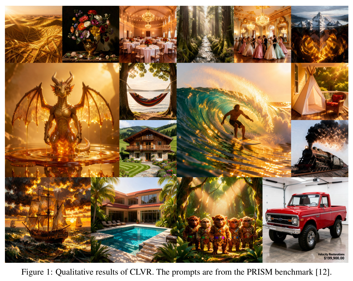 Qualitative results of CLVR on the PRISM benchmark.