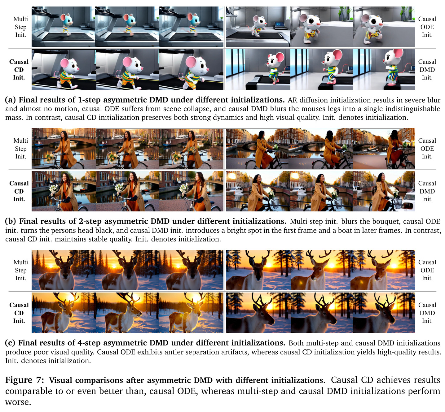 Visual comparisons after asymmetric DMD with different initializations.