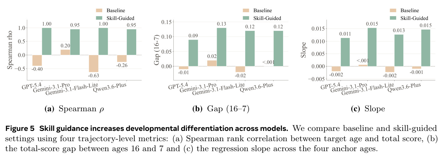 Skill guidance increases developmental differentiation across models