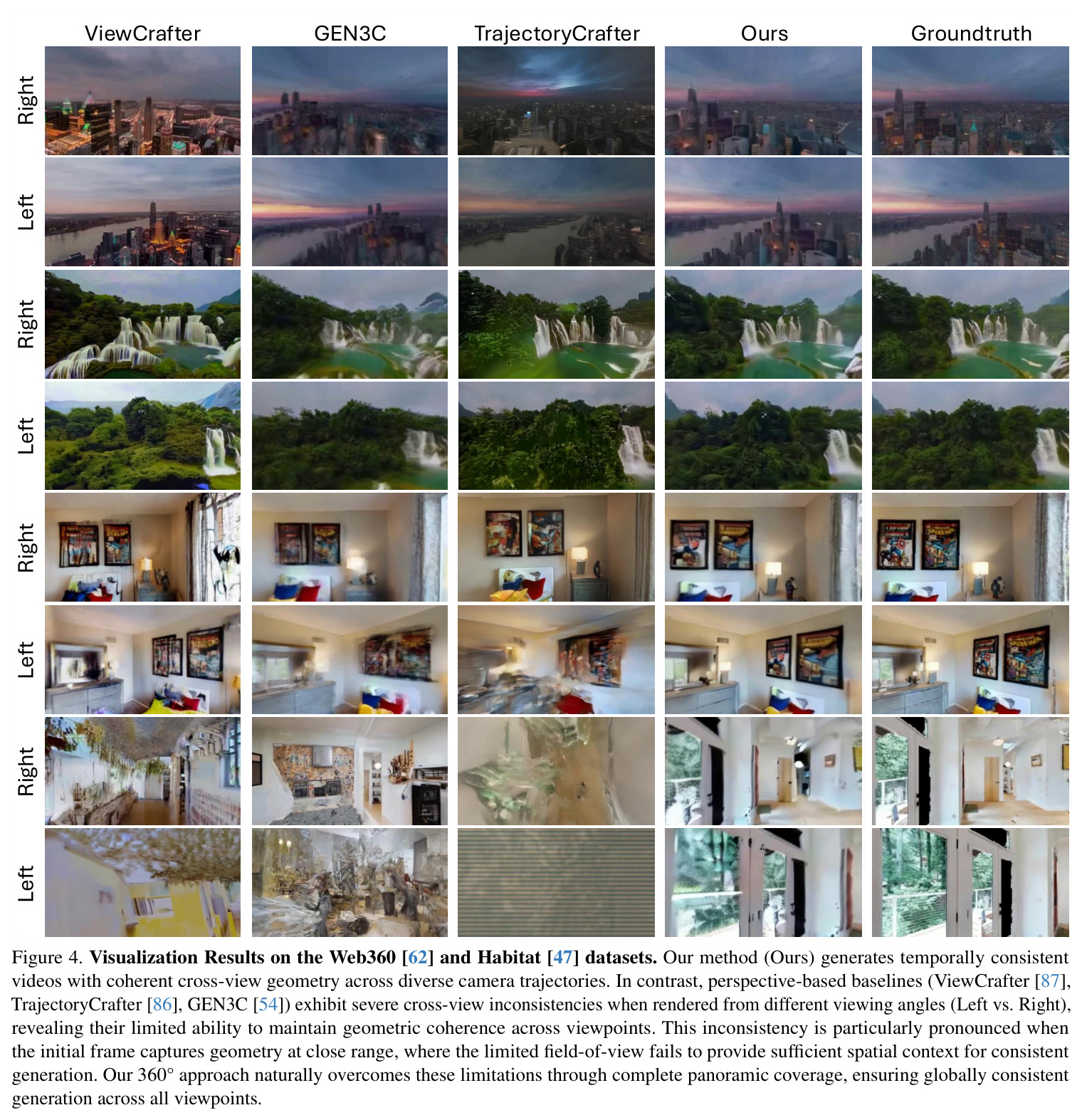 Visualization Results on the Web360 and Habitat datasets