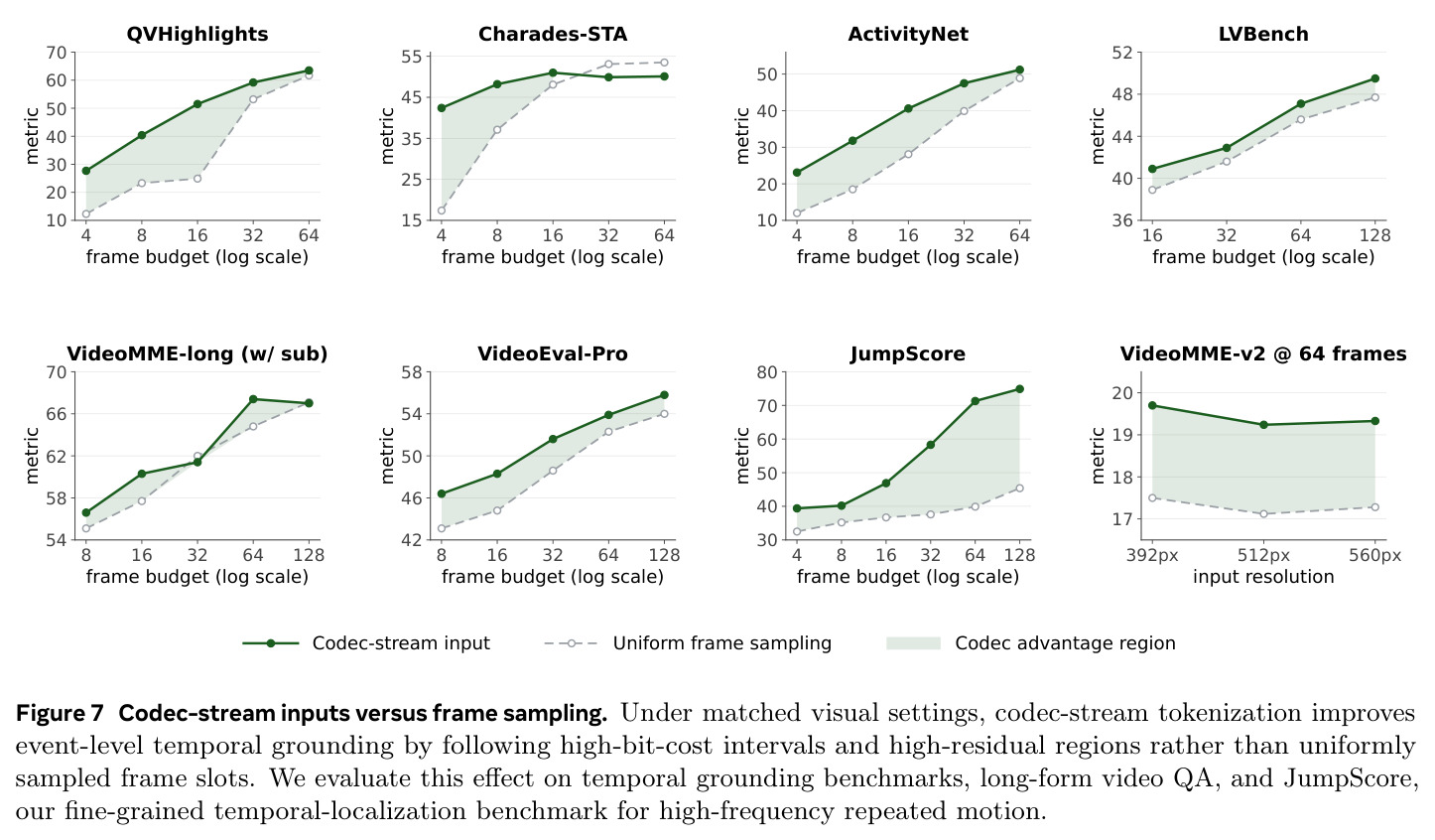 Codec-stream inputs versus frame sampling.
