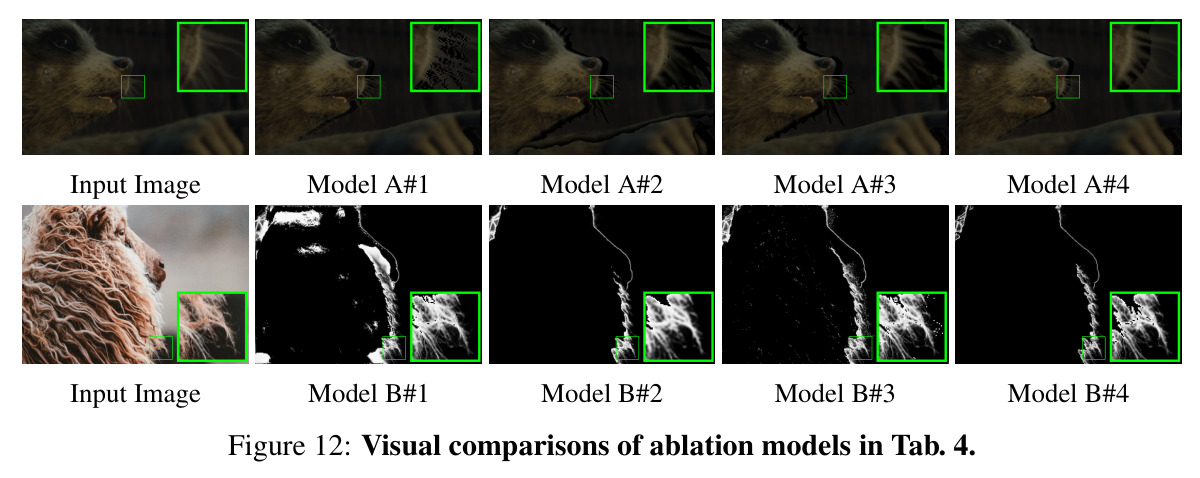 Visual comparisons of ablation models.