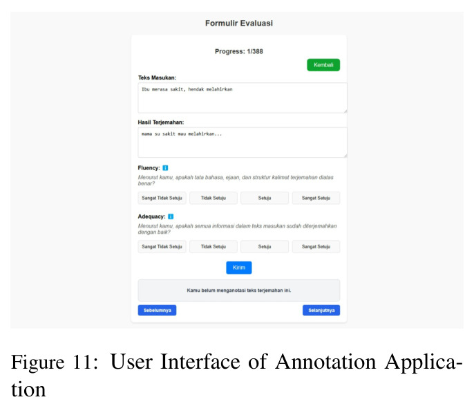 User Interface of Annotation Application