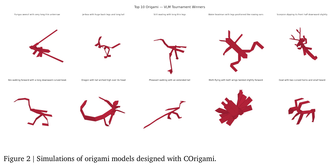 Simulations of origami models designed with COrigami