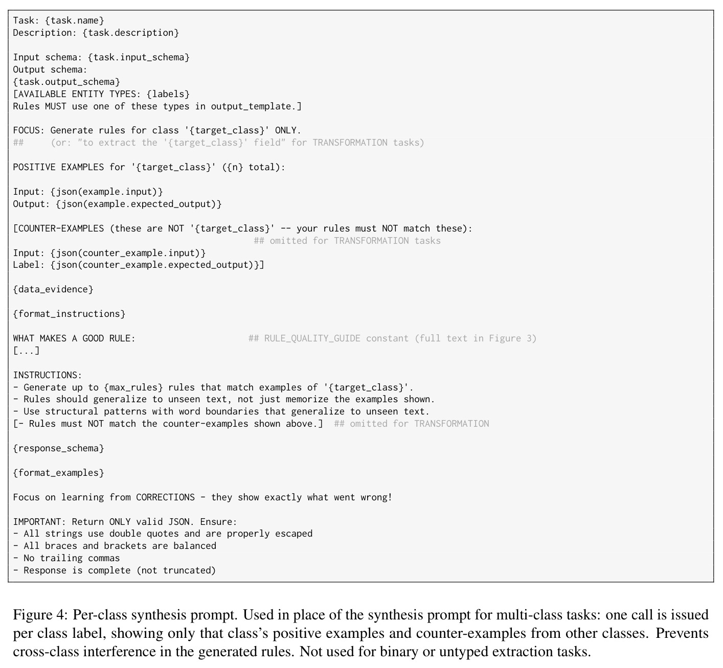 Example input rule for the refinement step