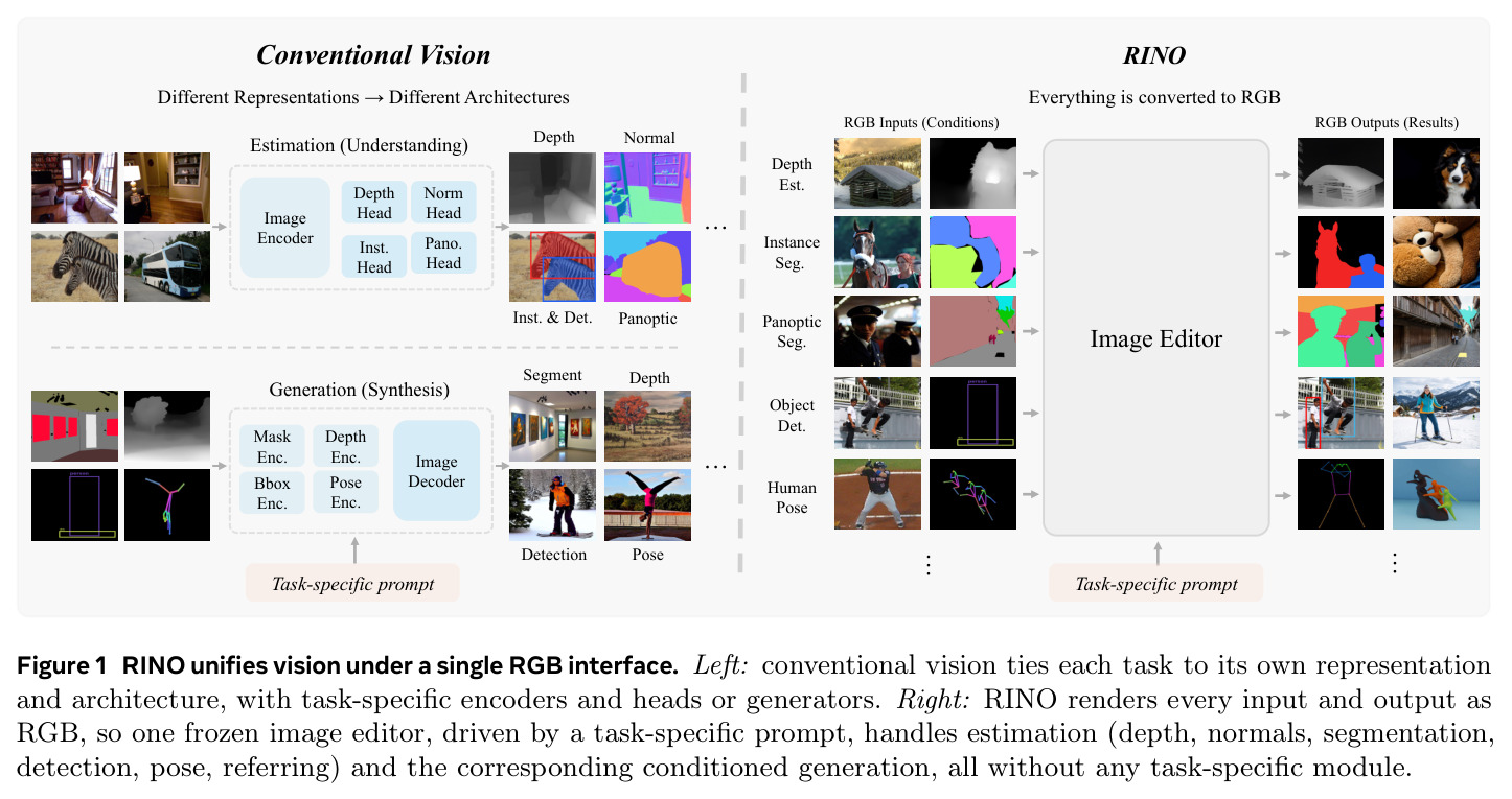 RINO unifies vision under a single RGB interface