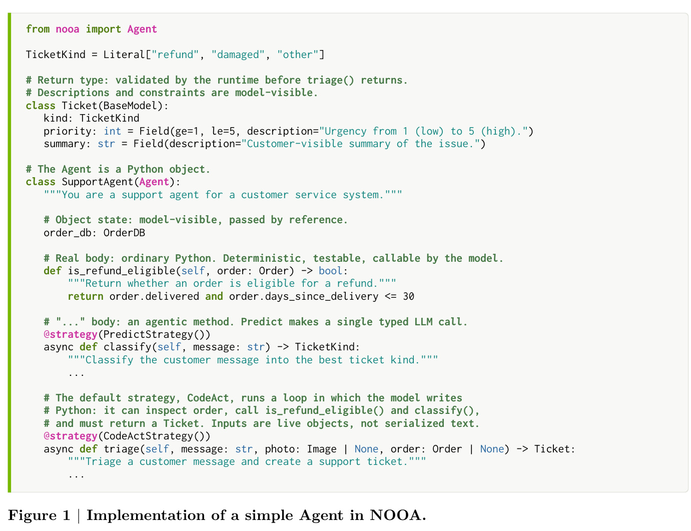 Implementation of a simple Agent in NOOA.