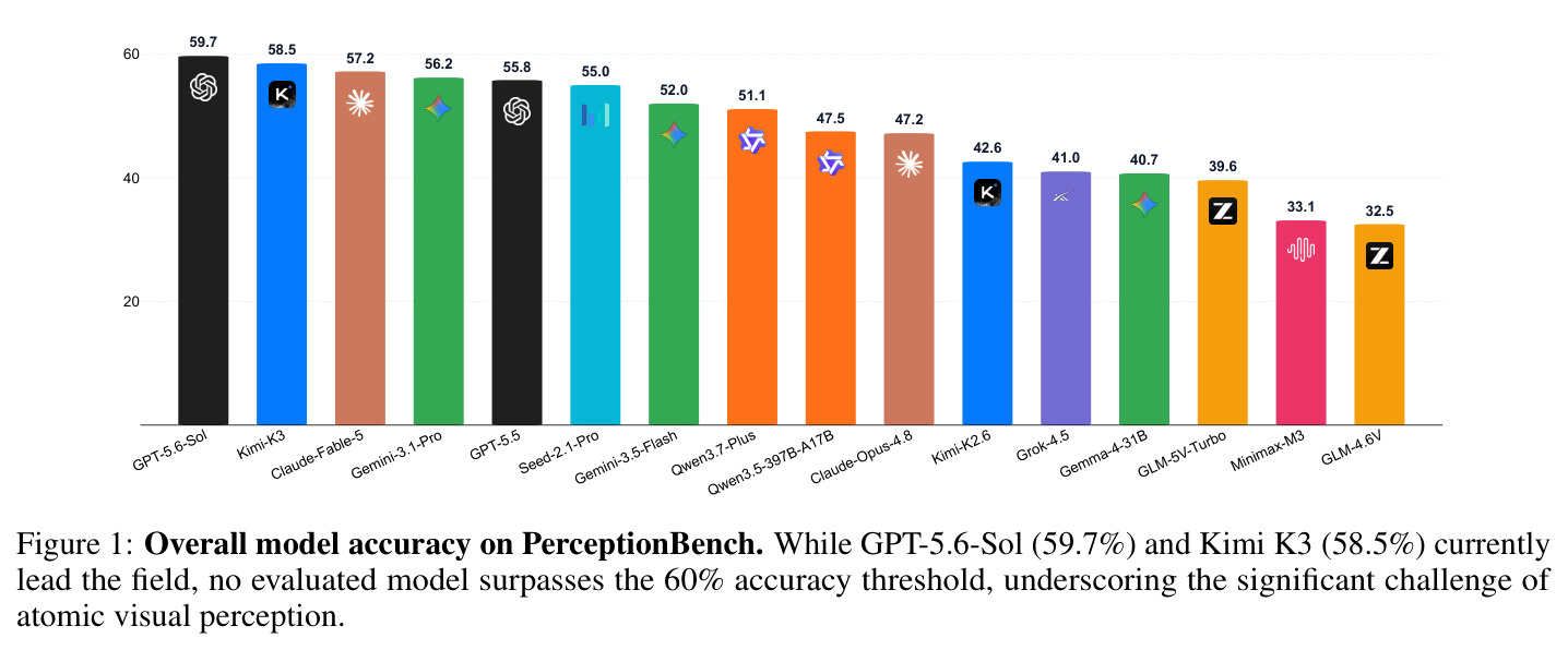 Overall model accuracy on PerceptionBench