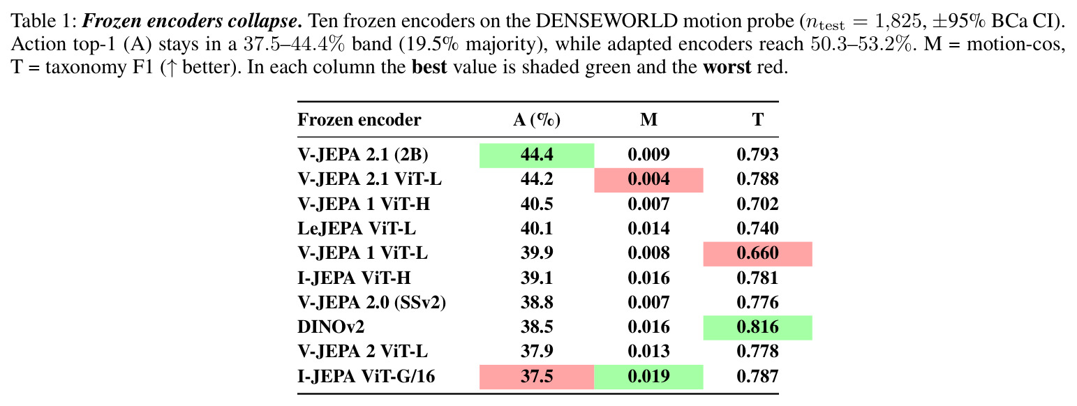 Frozen encoders collapse