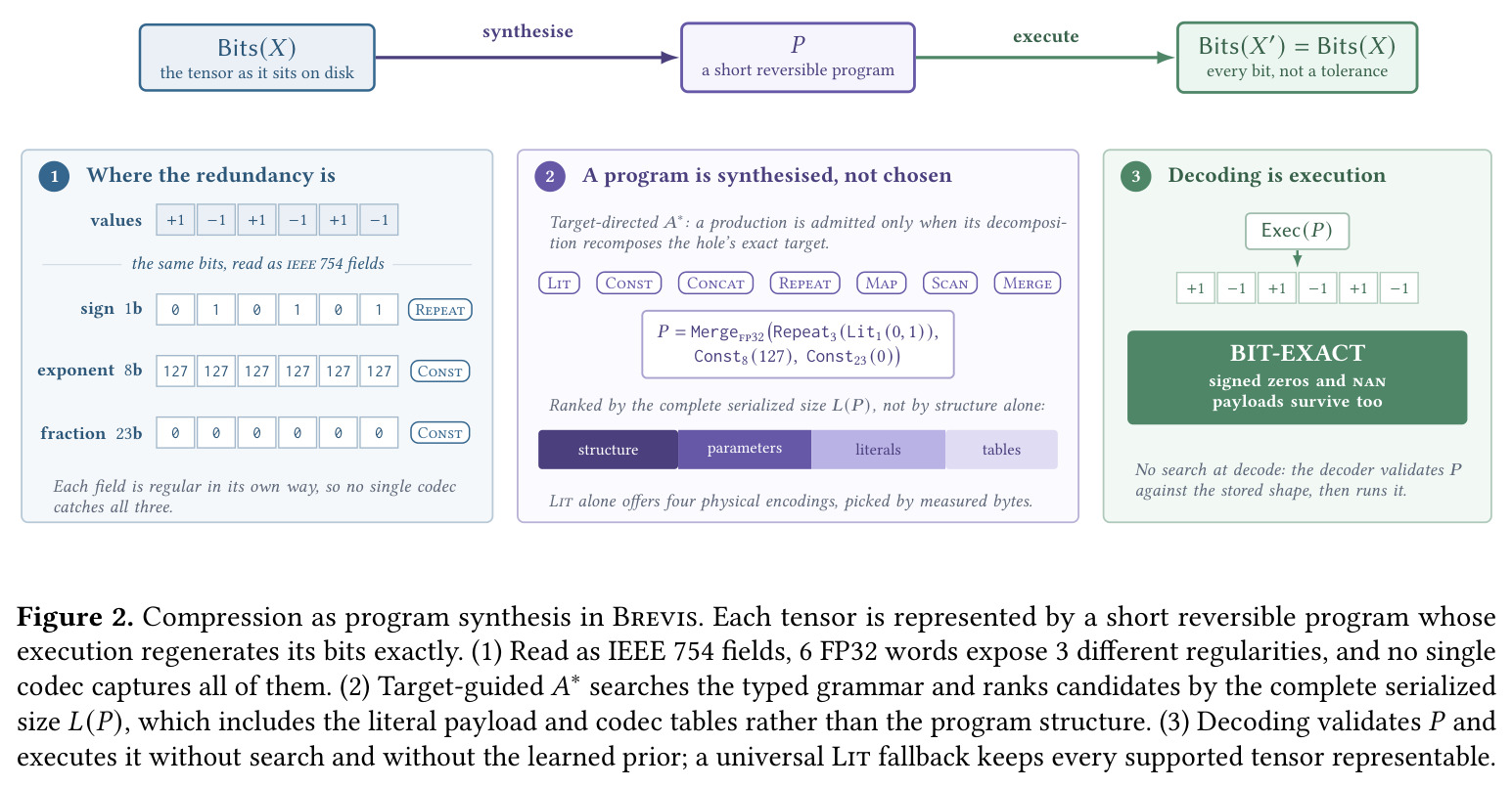 Compression as program synthesis in Brevis.