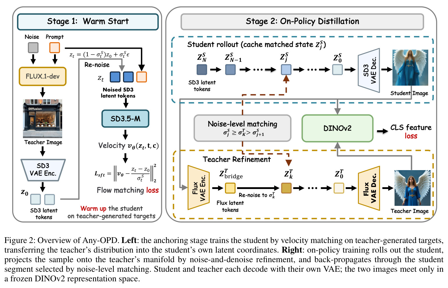 Overview of Any-OPD: anchoring stage and on-policy distillation stage.